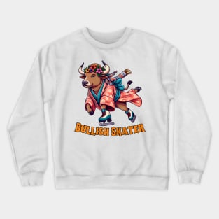 Ice skating cow Crewneck Sweatshirt